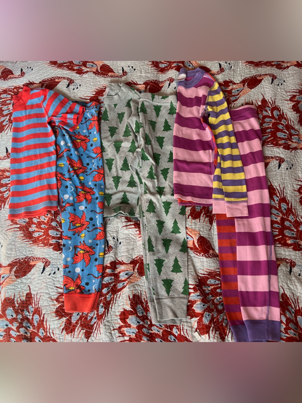 Hanna Andersson  Pajama Bundle - Stripes, Trees & Dragon Print